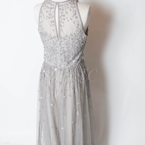 Anthropologie BHLDN formal Grey Ginny Dress 10 NEW - Picture 6 of 10